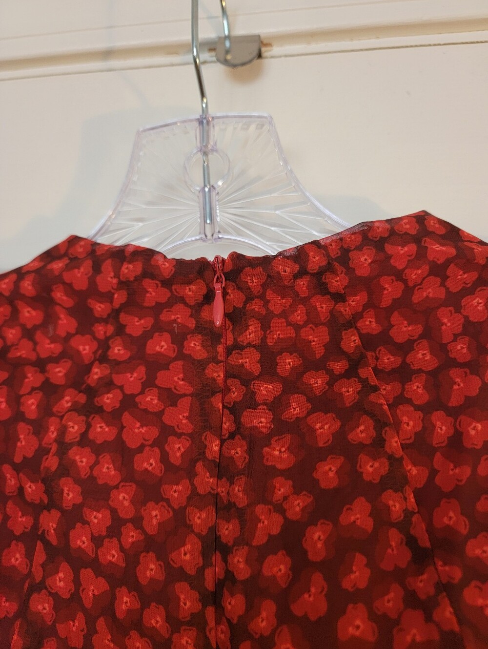 Red Cap Sleeve Maxi Floral Dress - Picture 9 of 10